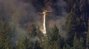 Picture of Vertical water drop from heliocopter