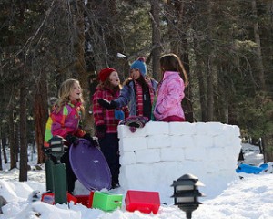 Girls Snow Wall