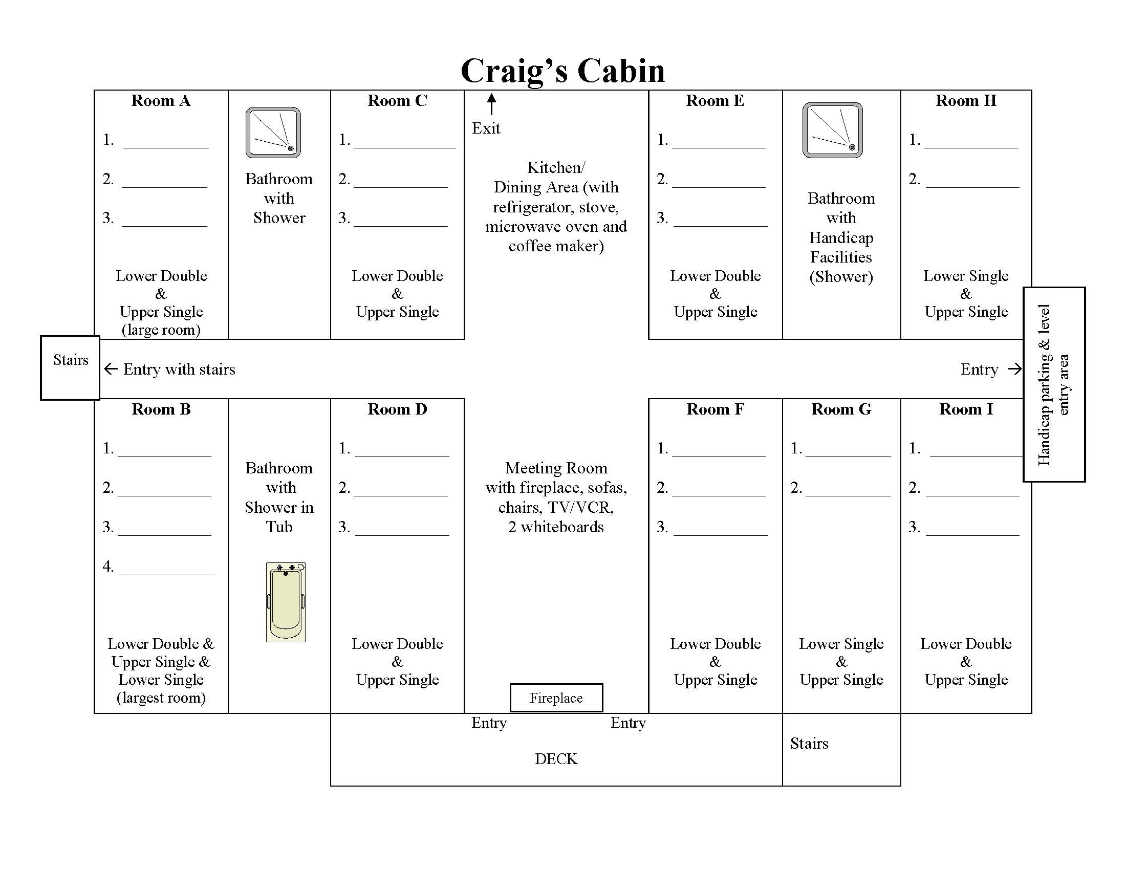 Craig's Cabin Floorplan Craig's Cabin Floorplan